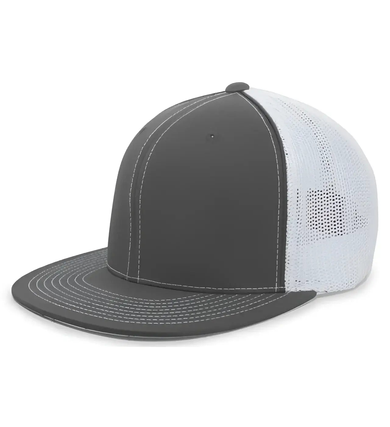 Pacific Headwear 4D5 D-Series Trucker Flexfit Cap - Graphite White