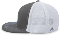 Pacific Headwear 4D5 D Series Trucker Flexfit Cap Graphite White