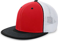 Pacific Headwear 4D5 D Series Trucker Flexfit Cap Red Black Red Black / 6 3/8’’ 6 7/8’’