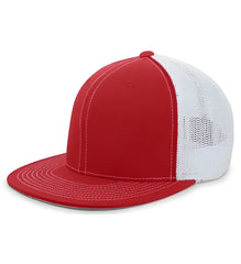 Pacific Headwear 4D5 D Series Trucker Flexfit Cap Red White