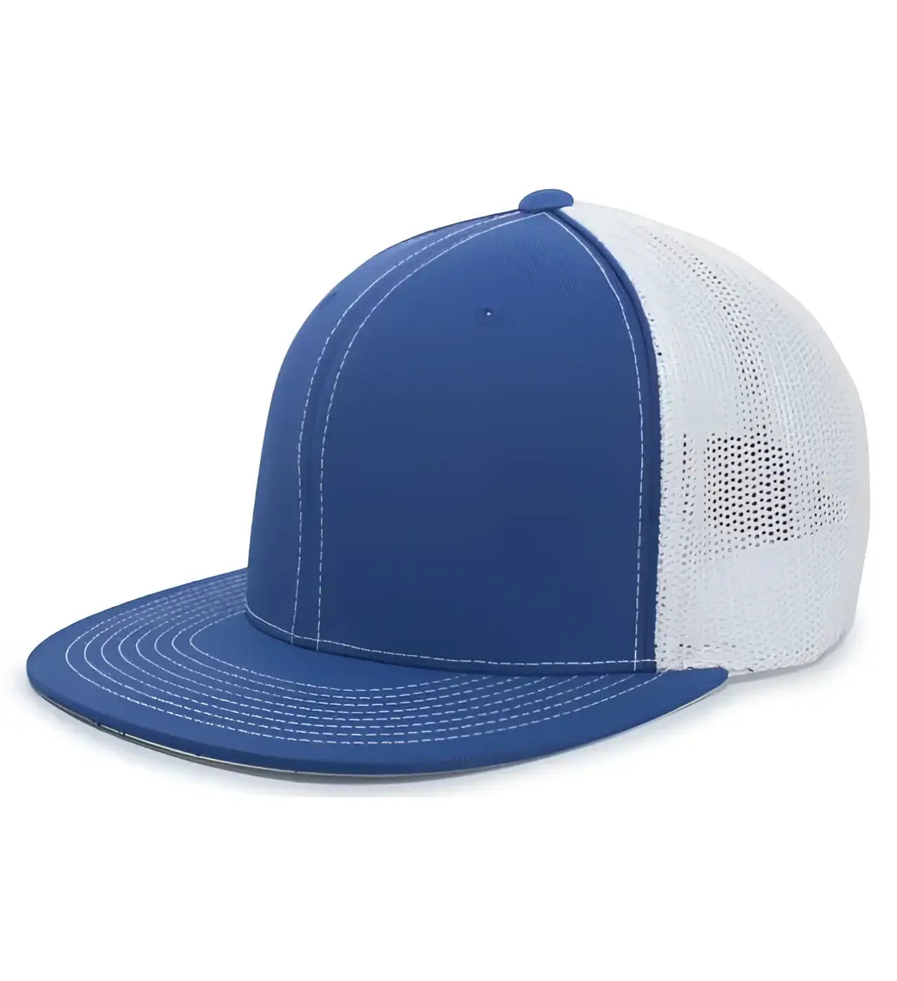 Pacific Headwear 4D5 D-Series Trucker Flexfit Cap - Royal White