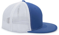 Pacific Headwear 4D5 D Series Trucker Flexfit Cap Royal White