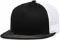 Pacific Headwear 4D7 D Series 5 Panel Trucker Snapback Cap Black White Black Black White Black / 7’’ 7 7/8’’