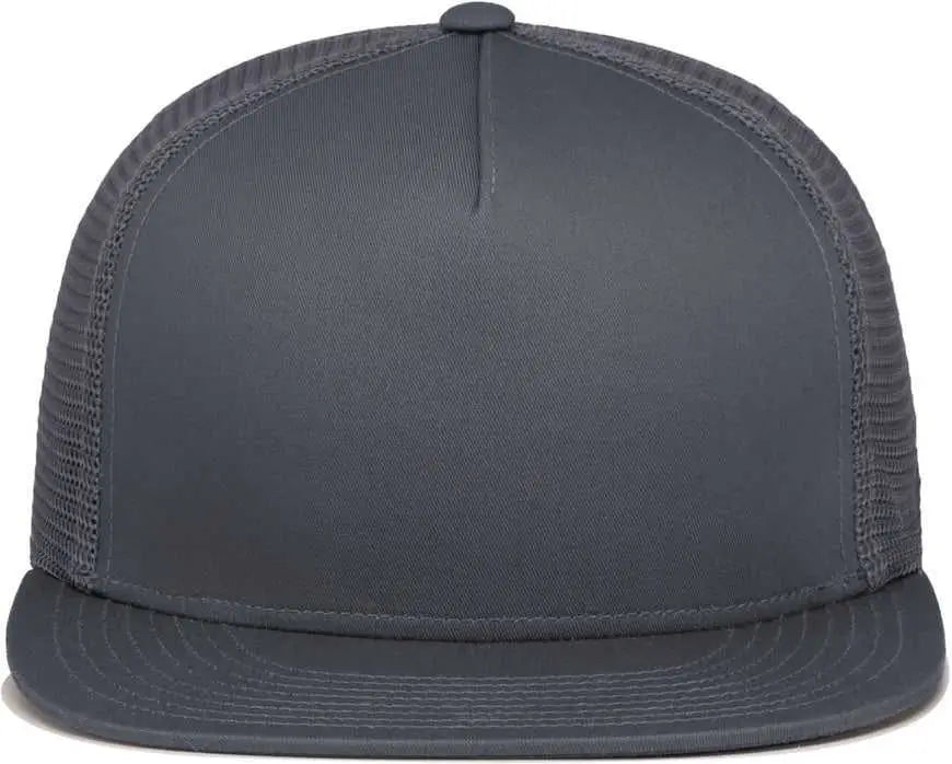 Pacific Headwear 4D7 D-Series 5-Panel Trucker Snapback Cap - Graphite - Graphite / 7’’ - 7 7/8’’