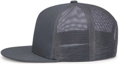 Pacific Headwear 4D7 D Series 5 Panel Trucker Snapback Cap Graphite Graphite / 7’’ 7 7/8’’