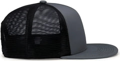 Pacific Headwear 4D7 D Series 5 Panel Trucker Snapback Cap Graphite Black Graphite Graphite Black Graphite / 7’’ 7 7/8’’