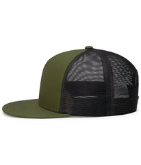 Pacific Headwear 4D7 D Series 5 Panel Trucker Snapback Cap Moss Lt Charcoal Moss Moss Lt Charcoal Moss / 7’’ 7 7/8’’