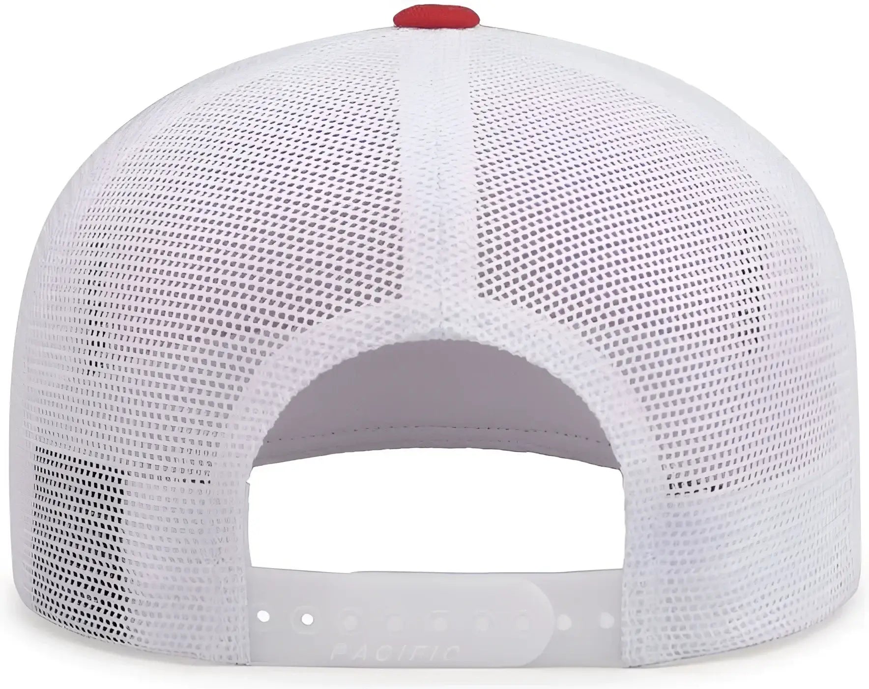 Pacific Headwear 4D7 D-Series 5-Panel Trucker Snapback Cap - Red White Red - Red White Red / 7’’ - 7 7/8’’