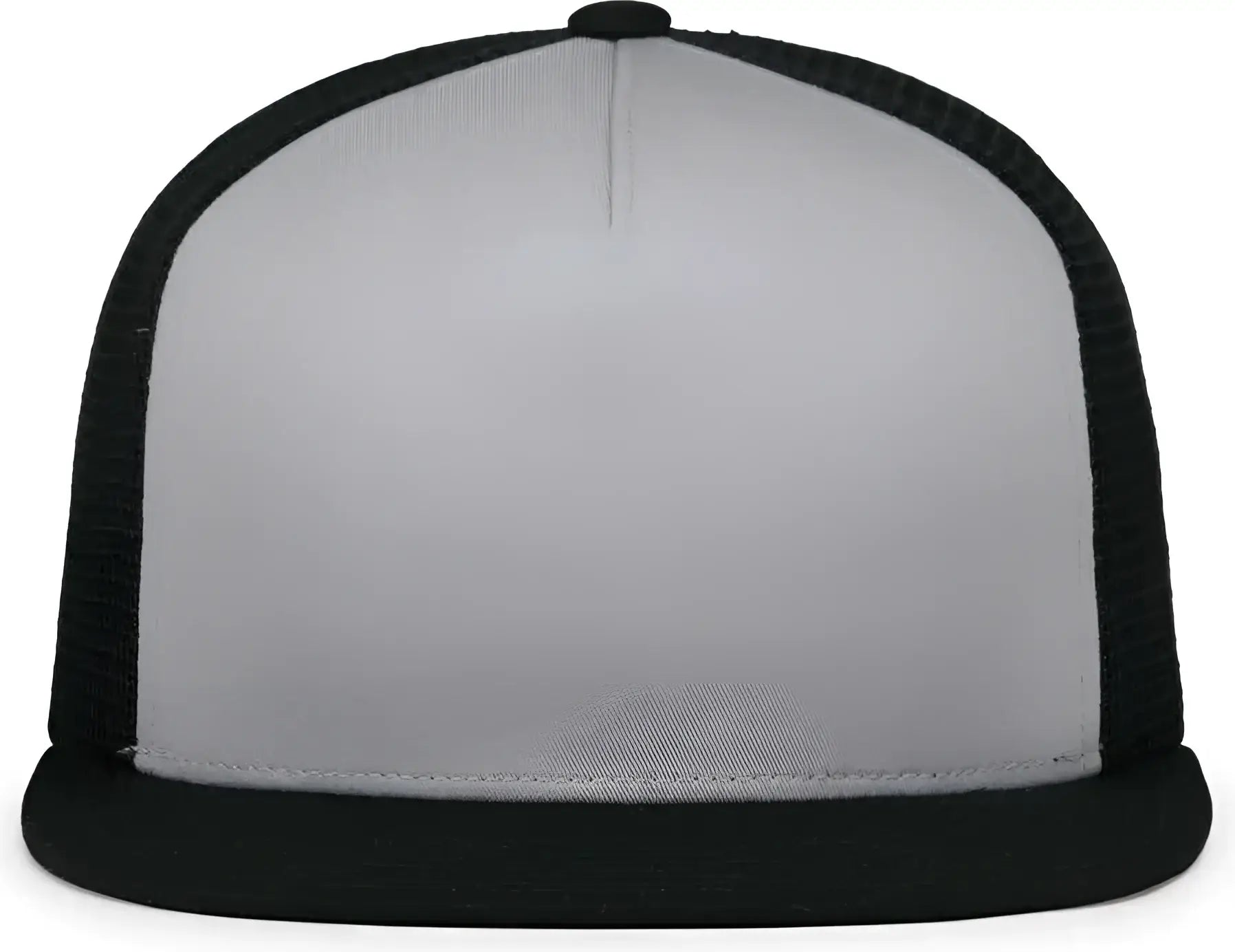 Pacific Headwear 4D7 D-Series 5-Panel Trucker Snapback Cap - Silver Black Black - Silver Black Black / 7’’ - 7 7/8’’
