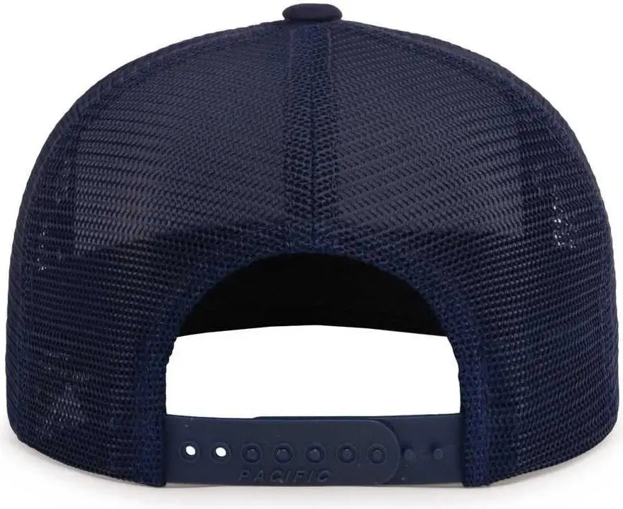 Pacific Headwear 4D7 D-Series 5-Panel Trucker Snapback Cap - True Navy - True Navy / 7’’ - 7 7/8’’