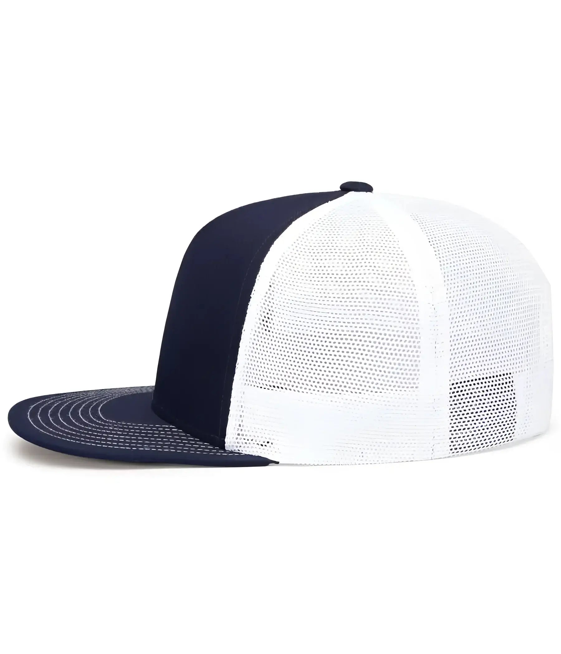 Pacific Headwear 4D7 D-Series 5-Panel Trucker Snapback Cap - True Navy White True Navy - True Navy White True Navy