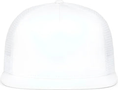 Pacific Headwear 4D7 D-Series 5-Panel Trucker Snapback Cap - White - White / 7’’ - 7 7/8’’