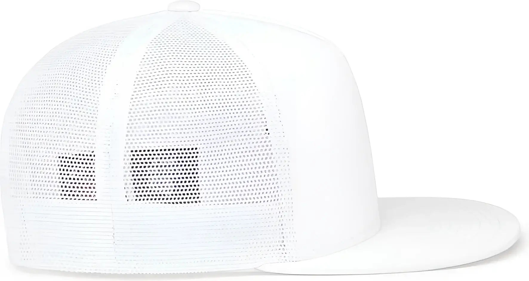 Pacific Headwear 4D7 D-Series 5-Panel Trucker Snapback Cap - White - White / 7’’ - 7 7/8’’
