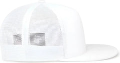 Pacific Headwear 4D7 D-Series 5-Panel Trucker Snapback Cap - White - White / 7’’ - 7 7/8’’