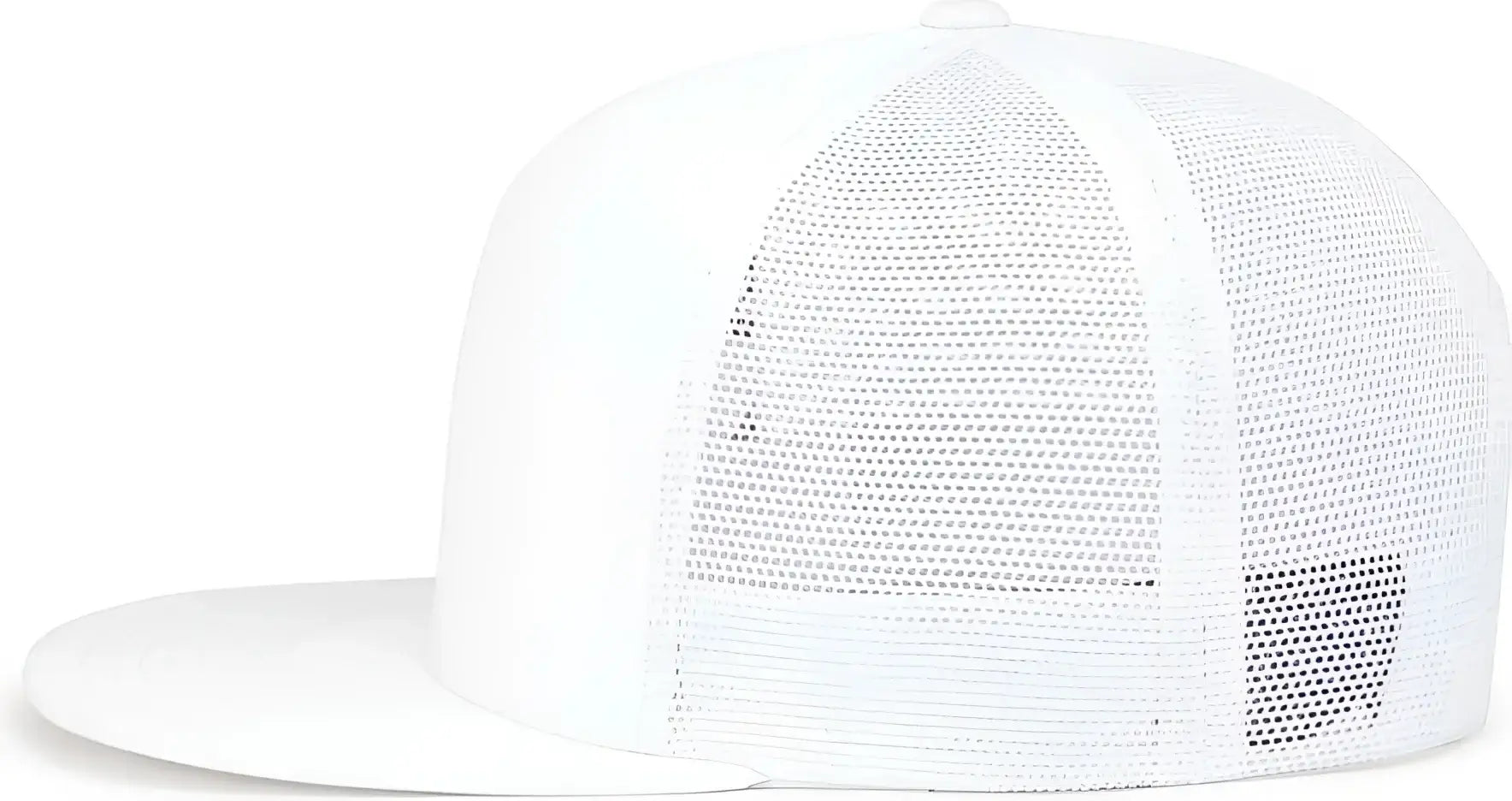 Pacific Headwear 4D7 D-Series 5-Panel Trucker Snapback Cap - White - White / 7’’ - 7 7/8’’