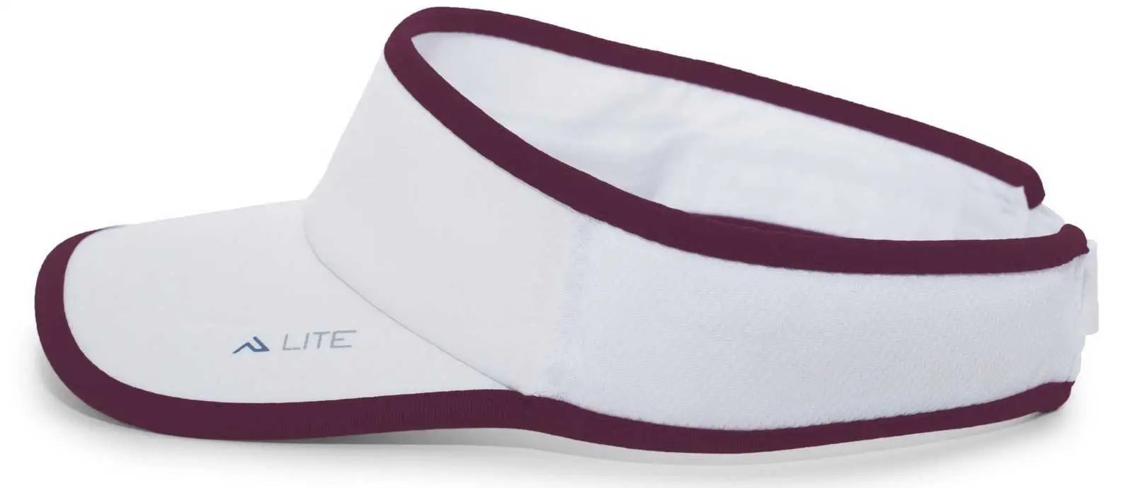 Pacific Headwear 510V Lite Series All-Sport Active Visor - White Maroon - White Maroon / 7’’ - 7 7/8’’