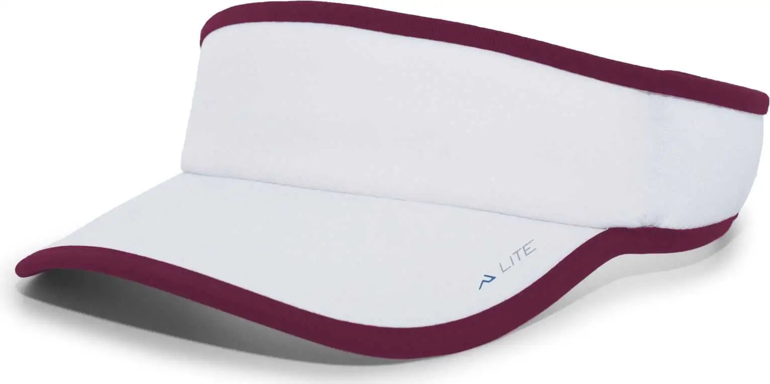 Pacific Headwear 510V Lite Series All-Sport Active Visor - White Maroon - White Maroon / 7’’ - 7 7/8’’