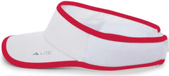 Pacific Headwear 510V Lite Series All-Sport Active Visor - White Red - White Red / 7’’ - 7 7/8’’
