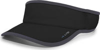 Pacific Headwear 510V Performance Hook-and-Loop Visor - Black Graphite - Black Dark Gray / 7’’ - 7 7/8’’