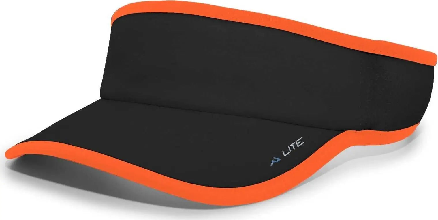 Pacific Headwear 510V Performance Hook-and-Loop Visor - Black Orange - Black Orange / 7’’ - 7 7/8’’