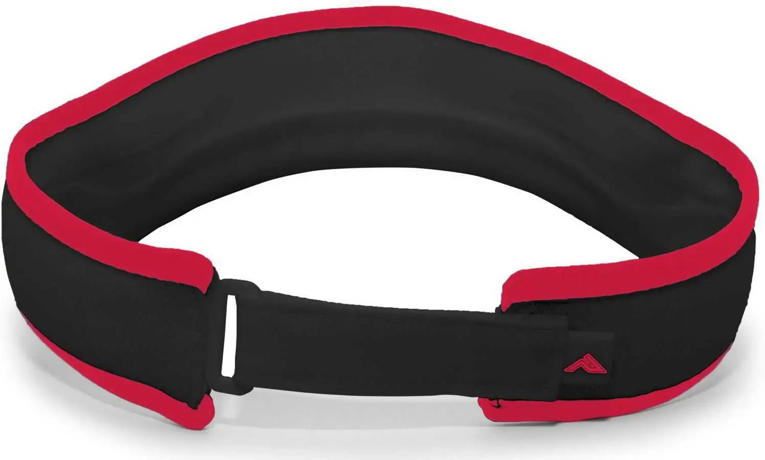 Pacific Headwear 510V Performance Hook-and-Loop Visor - Black Red - Black Red / 7’’ - 7 7/8’’