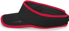 Pacific Headwear 510V Performance Hook-and-Loop Visor - Black Red - Black Red / 7’’ - 7 7/8’’