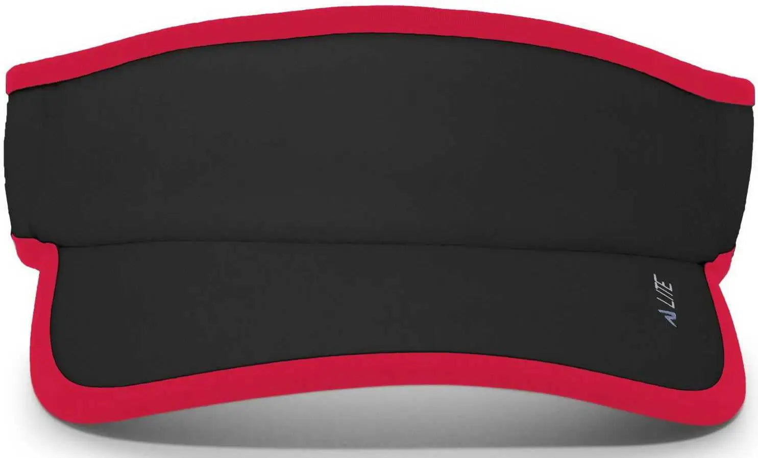 Pacific Headwear 510V Performance Hook-and-Loop Visor - Black Red - Black Red / 7’’ - 7 7/8’’