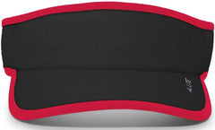 Pacific Headwear 510V Performance Hook-and-Loop Visor - Black Red - Black Red / 7’’ - 7 7/8’’