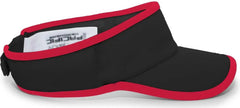 Pacific Headwear 510V Performance Hook-and-Loop Visor - Black Red - Black Red / 7’’ - 7 7/8’’