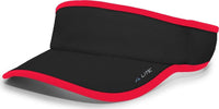 Pacific Headwear 510V Performance Hook-and-Loop Visor - Black Red - Black Red / 7’’ - 7 7/8’’