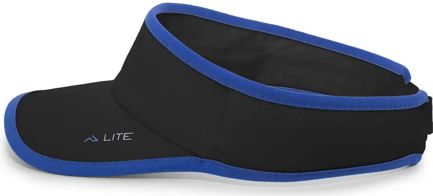 Pacific Headwear 510V Performance Hook-and-Loop Visor - Black Royal - Black Royal / 7’’ - 7 7/8’’