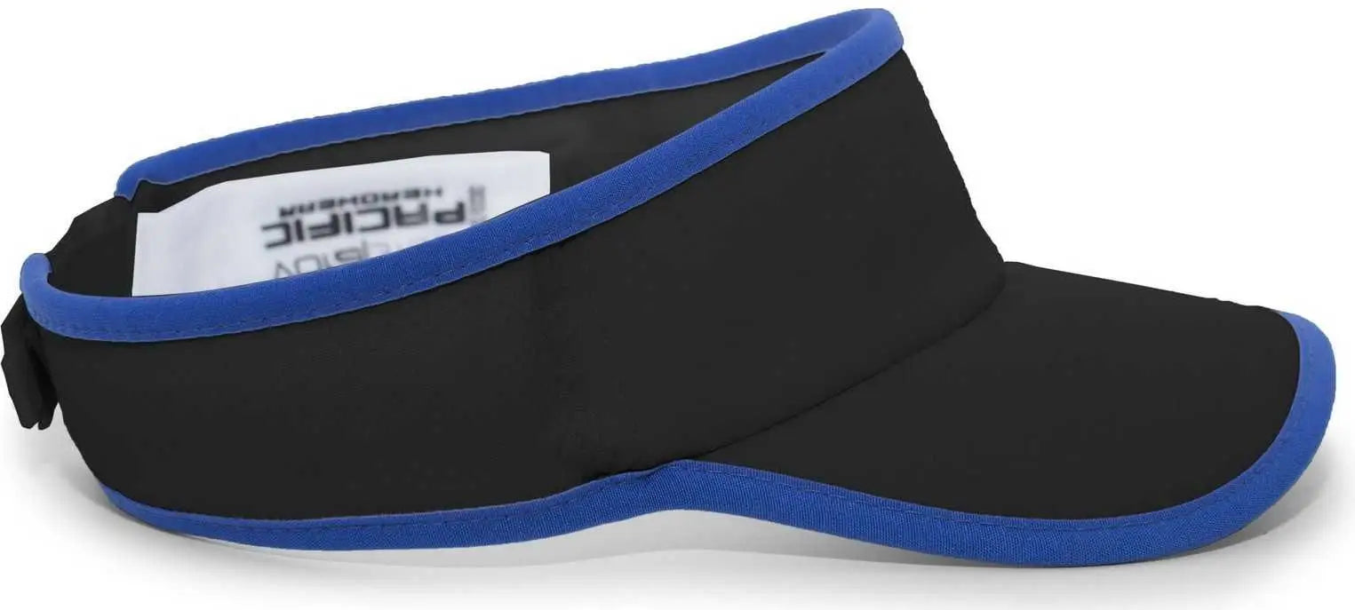 Pacific Headwear 510V Performance Hook-and-Loop Visor - Black Royal - Black Royal / 7’’ - 7 7/8’’