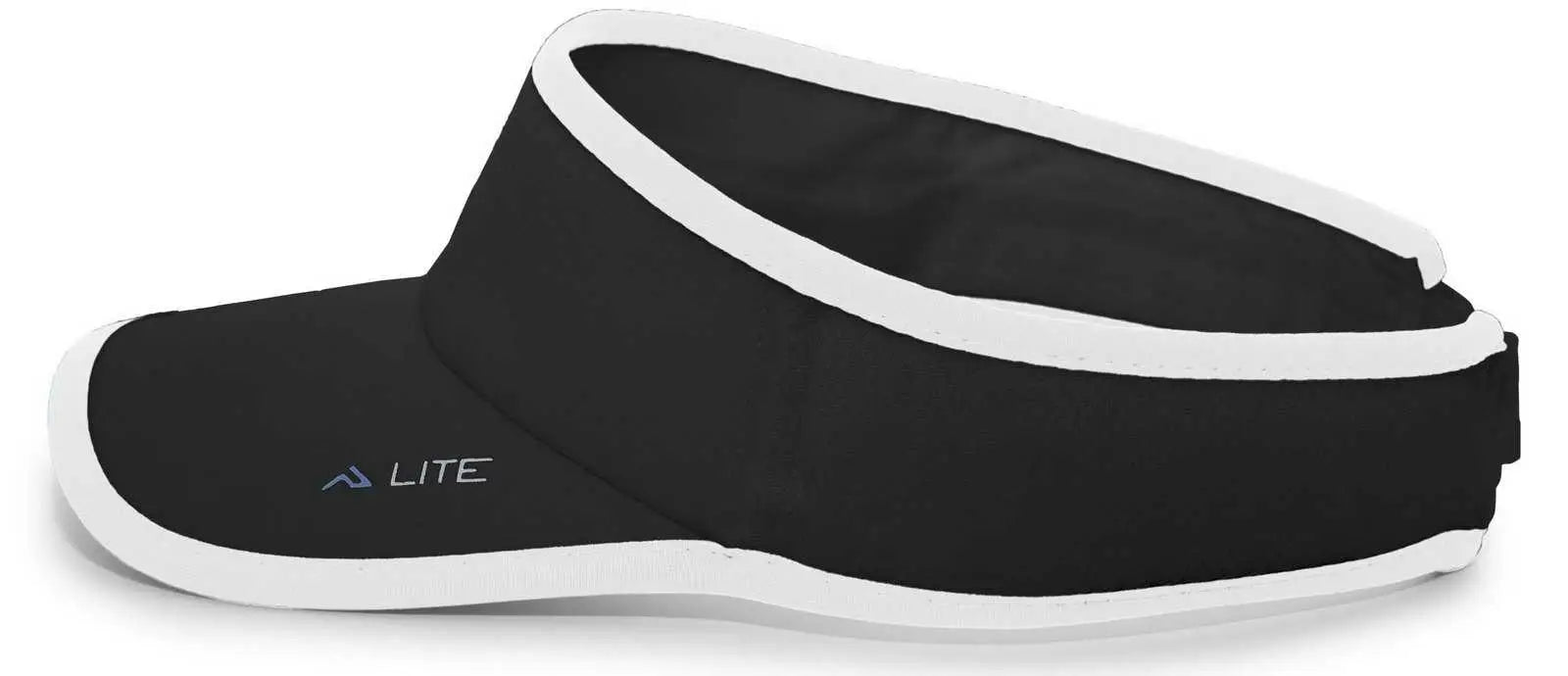 Pacific Headwear 510V Performance Hook-and-Loop Visor - Black White - Black White / 7’’ - 7 7/8’’
