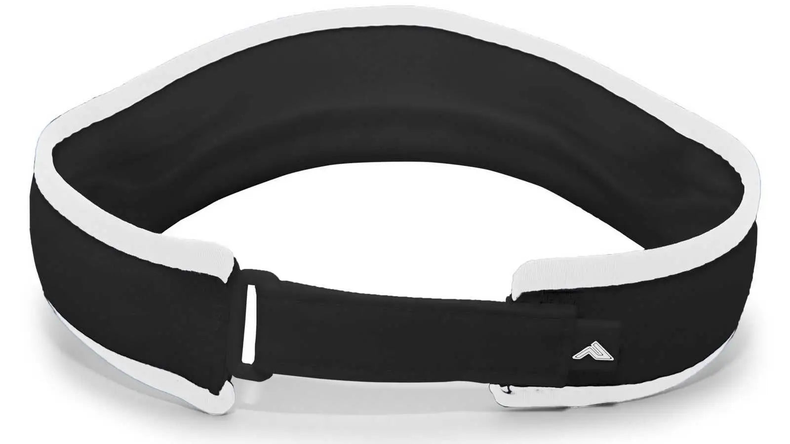 Pacific Headwear 510V Performance Hook-and-Loop Visor - Black White - Black White / 7’’ - 7 7/8’’