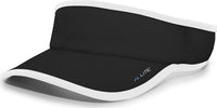 Pacific Headwear 510V Performance Hook-and-Loop Visor - Black White - Black White / 7’’ - 7 7/8’’