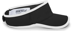 Pacific Headwear 510V Performance Hook-and-Loop Visor - Black White - Black White / 7’’ - 7 7/8’’