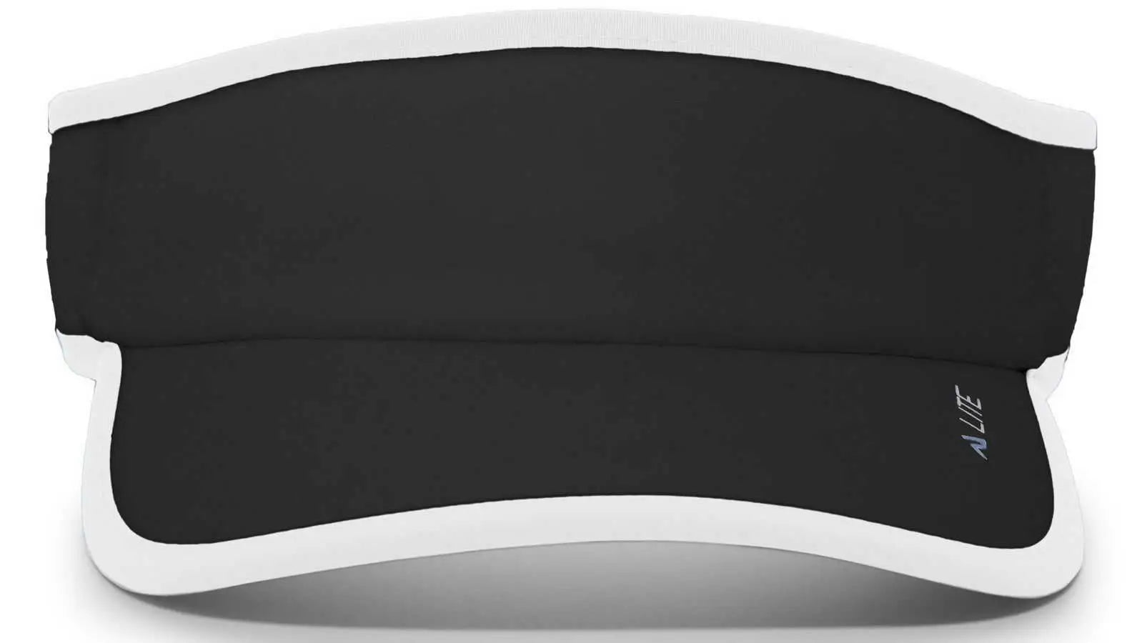 Pacific Headwear 510V Performance Hook-and-Loop Visor - Black White - Black White / 7’’ - 7 7/8’’