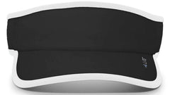 Pacific Headwear 510V Performance Hook-and-Loop Visor - Black White - Black White / 7’’ - 7 7/8’’