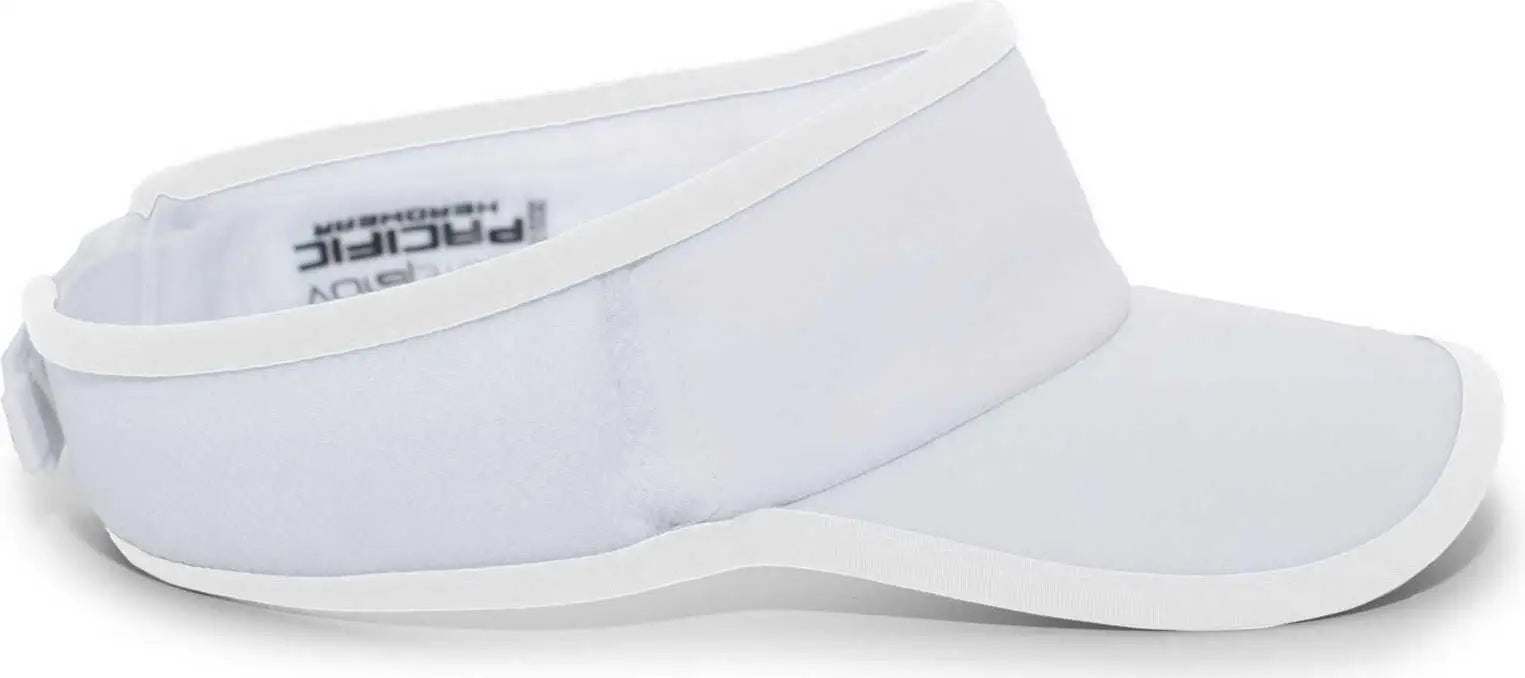 Pacific Headwear 510V Performance Hook-and-Loop Visor - White White - White White / 7’’ - 7 7/8’’