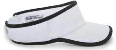 Pacific Headwear 510V Performance Hook-and-Loop Visor - White Black - White Black / 7’’ - 7 7/8’’