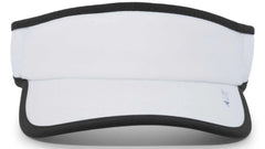 Pacific Headwear 510V Performance Hook-and-Loop Visor - White Black - White Black / 7’’ - 7 7/8’’