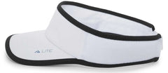 Pacific Headwear 510V Performance Hook-and-Loop Visor - White Black - White Black / 7’’ - 7 7/8’’