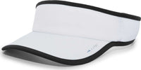 Pacific Headwear 510V Performance Hook-and-Loop Visor - White Black - White Black / 7’’ - 7 7/8’’