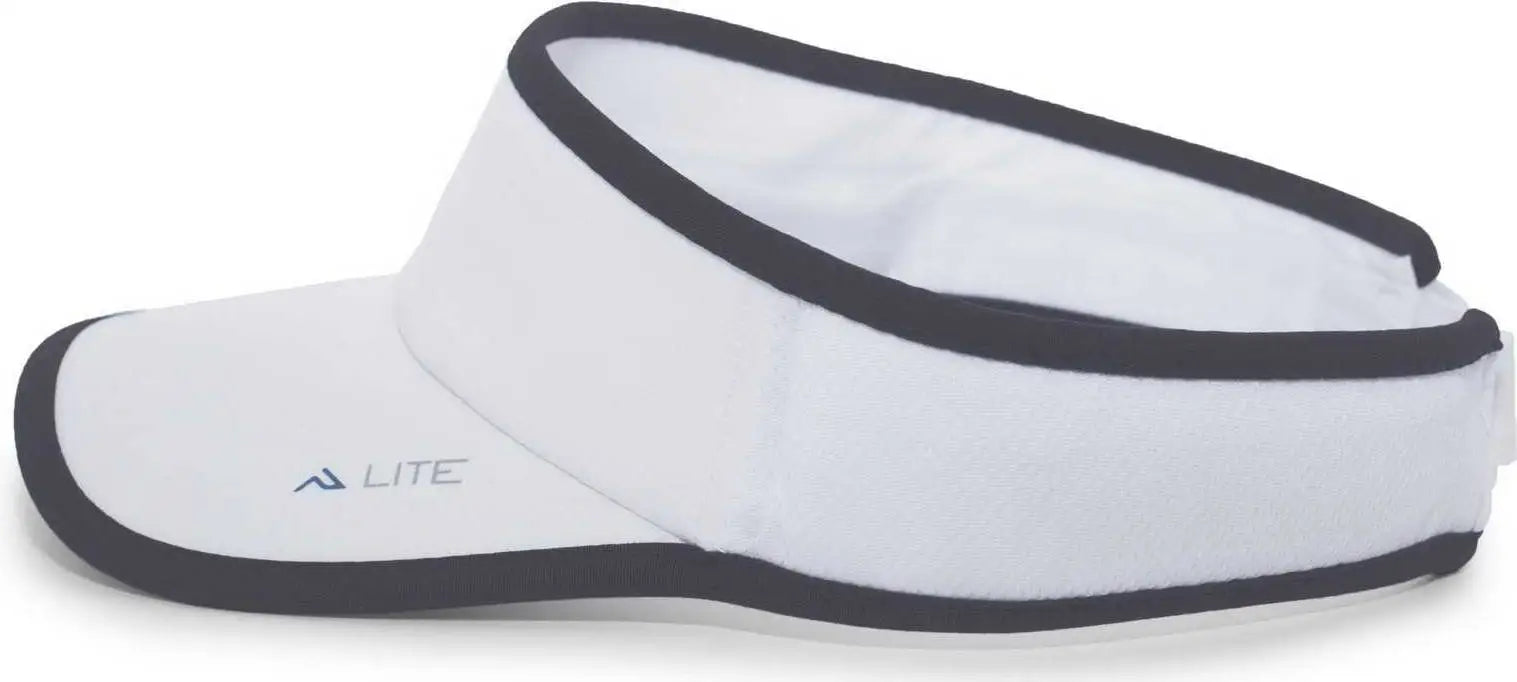 Pacific Headwear 510V Performance Hook-and-Loop Visor - White Graphite - White Dark Gray / 7’’ - 7 7/8’’