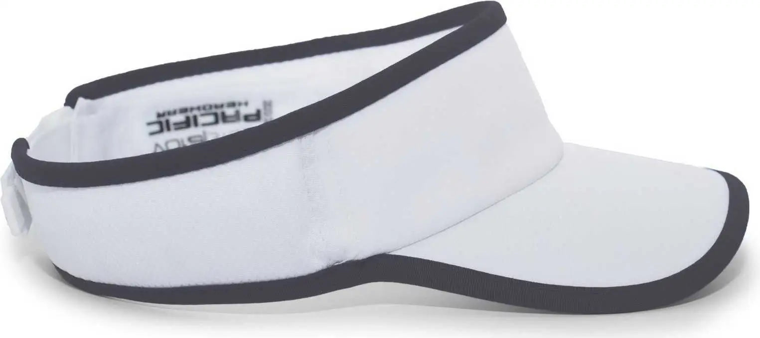 Pacific Headwear 510V Performance Hook-and-Loop Visor - White Graphite - White Dark Gray / 7’’ - 7 7/8’’