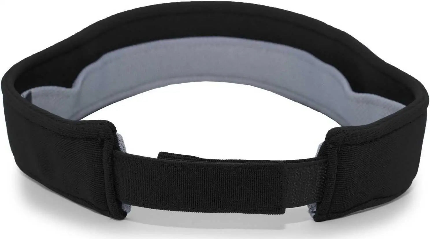 Pacific Headwear 598V M2 Performance Hook-and-Loop Visor - Black - Black / 7’’ - 7 7/8’’