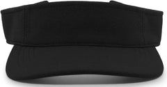 Pacific Headwear 598V M2 Performance Hook-and-Loop Visor - Black - Black / 7’’ - 7 7/8’’