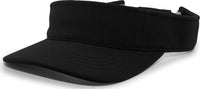 Pacific Headwear 598V M2 Performance Hook-and-Loop Visor - Black - Black / 7’’ - 7 7/8’’