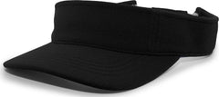 Pacific Headwear 598V M2 Performance Hook-and-Loop Visor - Black - Black / 7’’ - 7 7/8’’