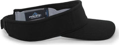 Pacific Headwear 598V M2 Performance Hook-and-Loop Visor - Black - Black / 7’’ - 7 7/8’’